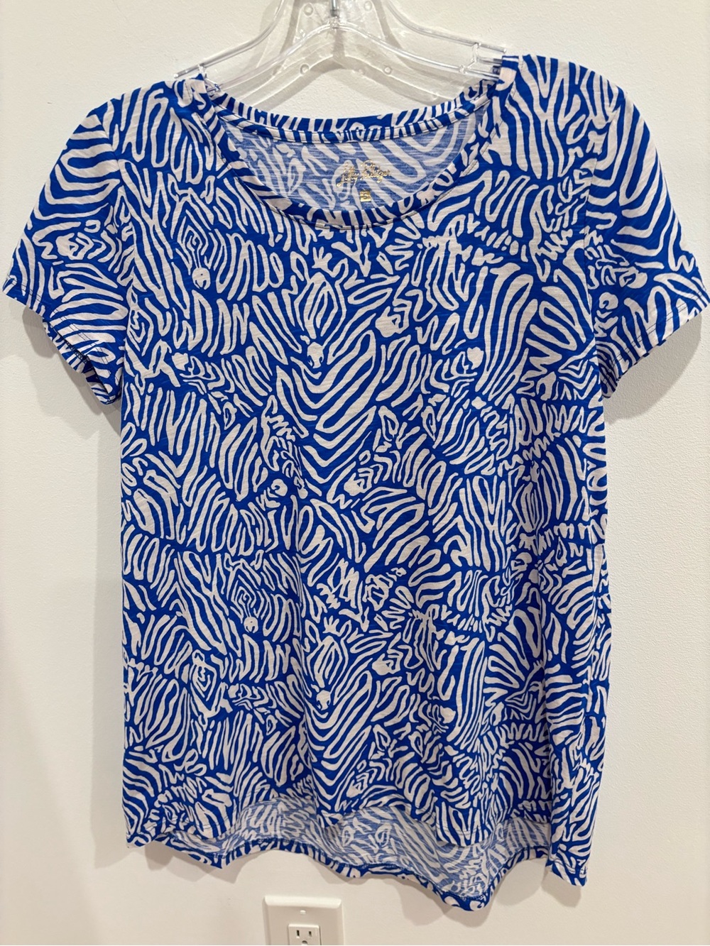 Lilly Pulitzer Etta Scoop Neck Top in Martinique Blue Zee Bebe Womens Small - Picture 7 of 14